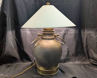 Vintage Urn Jar Ceramic Metal Lamp With Shade