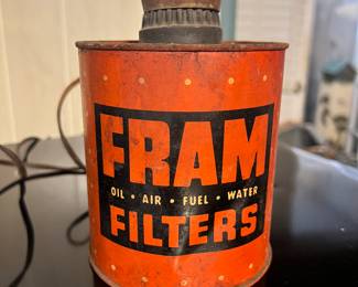 Vintage Fran Oil Filters display piece