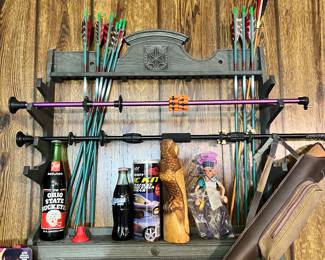 Vintage bow and arrows, and blow guns
