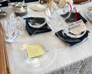 Steuben plates, bowls ornaments