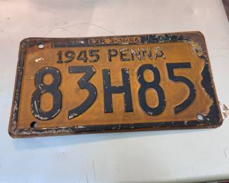 1945 Pennsylvania License Plate