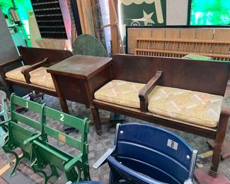 Antique Early 1900’s Billiard Bench from  pool hall in Bessemer