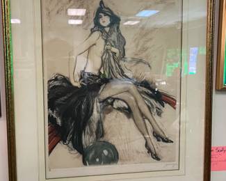 Signed Art Deco Nude Print