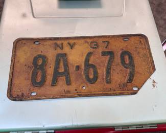 1937 New York License Plate