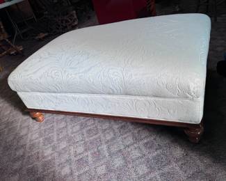 Large oversized Hickory ottoman with Bristol m beautiful upholstery