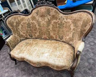 Victorian Tapestry Settee 