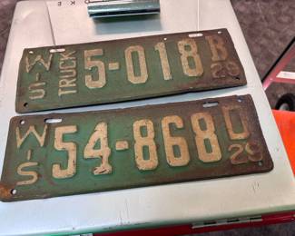 1929 Wisconsin License Plates