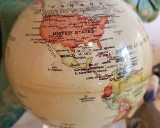 Mova World Globe on glass stand - solar powered/floats in water - spins when in the sun