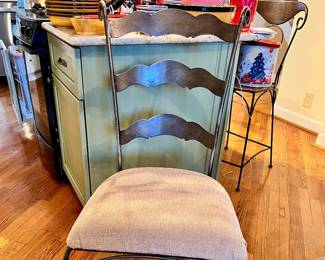 6 Wrought iron chairs - 2 arm chairs & 4 side chairs