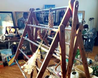 Vintage Large Adjustable Wood Drying Rack over 40" wide
