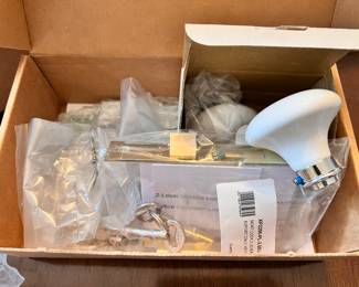 NEW - 2 Sets of 2 Nostalgic Warehouse Classic white porcelain & chrome privacy door knobs w/keys