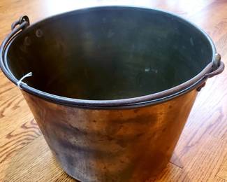 Antique Spun Brass Bucket