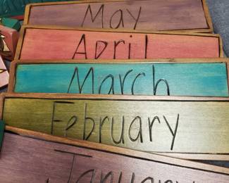 Signed Sticks Company Handmade Custom Perpetual Wall Calendar