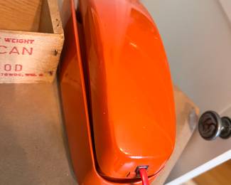 Vtg. Orange push button wall or table phone 