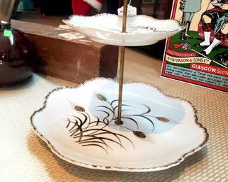 Vintage Lefton 2-Tier Serving Tray