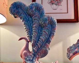 Vtg. Haeger Peacock vase 