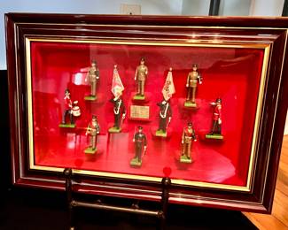 Framed William Britain #5189 - miniature  metal soldier collection - 22nd Cheshire Regiment