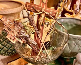 4 Gold tone Crucifix 