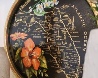 Vtg. Tin tray of Florida