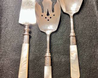 Sterling Universal Mother of Pearl serving pieces 