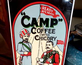 Porcelain Camp Coffee Sign