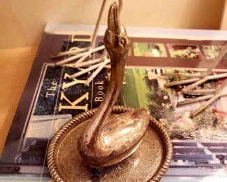 Silverplate Swan ring holder