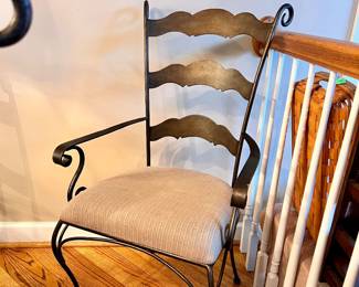 6 Wrought iron chairs - 2 arm chairs & 4 side chairs