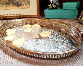 Silver plate serving tray 