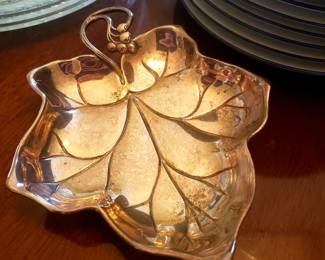 Small Silver-plate leaf dish 