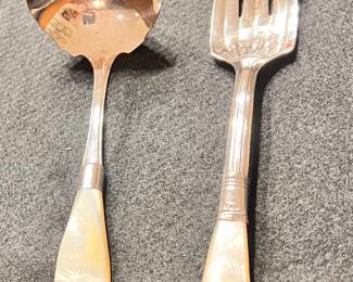 Sterling Mother of Pearl serving pieces 