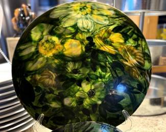 Vtg. Mid-Century 1960's Molded Fiberglass salad bowl set in green