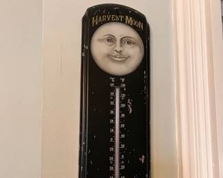 Metal Harvest Moon wall thermometer 