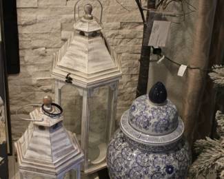 Lantern Decor, Large Asian Temple Jar, Decorative LED Tree