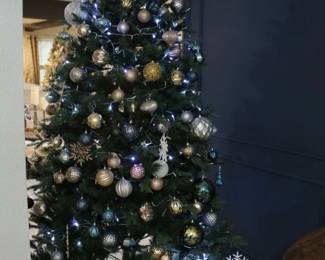 Fully Decorated Artificial Christmas Tree