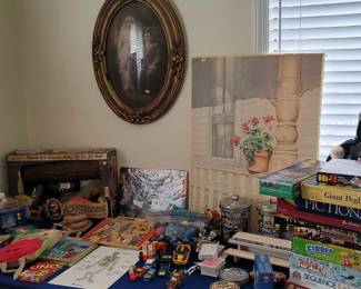 All kinds of vintage games, toy, puzzles and animals