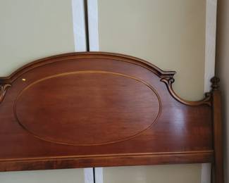 Solid wood King size headboard, rails, and box springs, no mattress