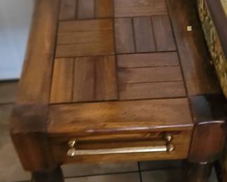 2 matching solid wood end tables