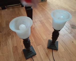 Set of two lamps with ceramic tops $60.00