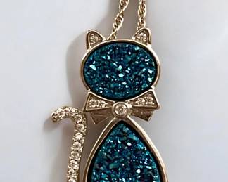 Sterling Silver Cat Necklace