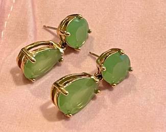 Jade Drop Gold-Plated Earrings