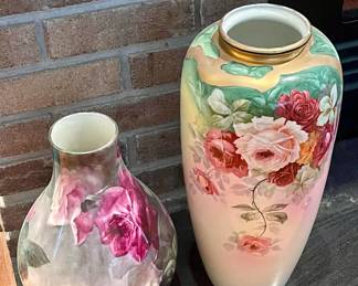 Hand-Painted Vases Circa 1920