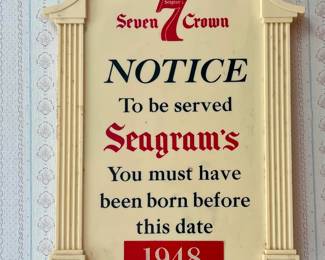 Seven Crown Seagram's Bar Sign