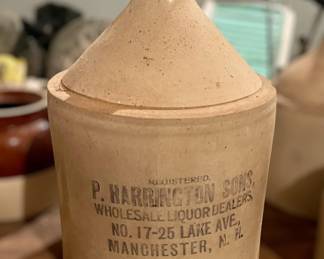 P. Harrington Sons Liquor Stoneware Jug