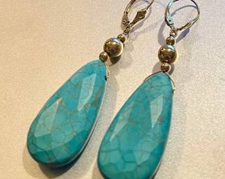 14K Turquoise Drop Earrings