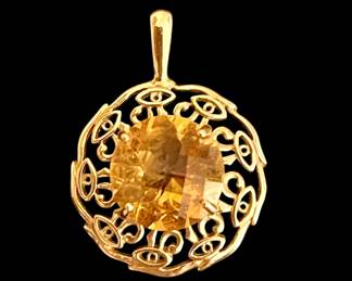Citrine Pendant (10k gold)