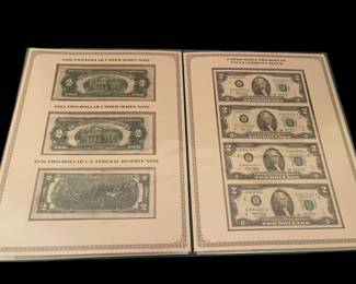Two-Dollar Currency/Uncut Currency Block