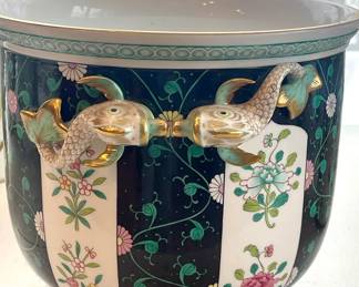 Herend Hungary Black Dynasty Ice Bucket/Planter