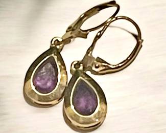 Gold Amethyst Earrings (14k)