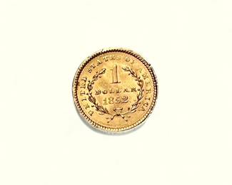 Gold Dollar Coin from 1852