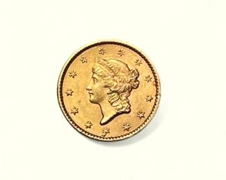 Gold Dollar Coin from 1852